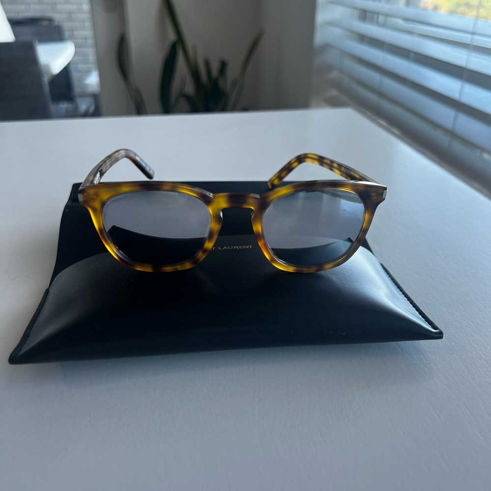 Saint Laurent Brown Tortoise Sunglasses